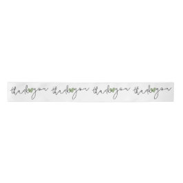 ハートエレガントありがとうギフト包装グリーンホワイト サテンリボン