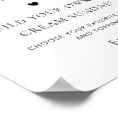 ハートエレガントアイスクリームステーションパーティー標識 ポスター (角)