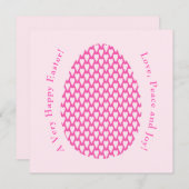 ハートエレガントエッグアートイースターモダンピンクローズ シーズンカード (正面/裏面)