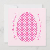 ハートエレガントエッグアートイースターモダンピンクローズ シーズンカード (正面)