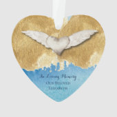 ハートエレガントエンジェルウィングス愛するメモリのキープサケO オーナメント (裏面)