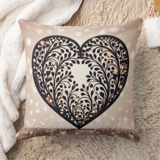 ハートエレガントシルエット クッション (ブランケット)