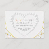 ハートエレガントパール&プロセッコ金ゴールドブライダルシャワー エンクロージャーカード (正面)