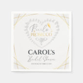 ハートエレガントパール&プロセッコ金ゴールドブライダルシャワー スタンダードカクテルナプキン (正面)