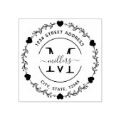 ハートエレガントモノグラムリース差出人住所 ラバースタンプ (インプリント)