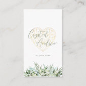 ハートエレガントユーカリの葉結婚のウェブサイト エンクロージャーカード (裏面)