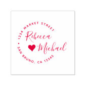 ハートエレガントラウンド文字結婚差出人住所 セルフインキングスタンプ (デザイン)
