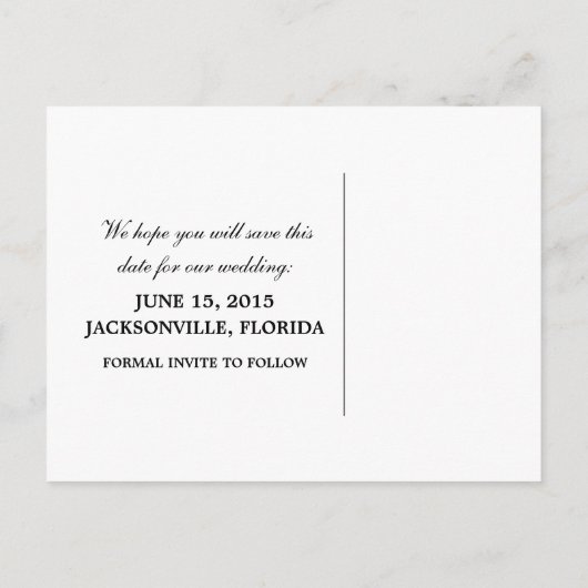 ハートエレガント日付はがき、赤を保存 案内ポストカード (裏面)