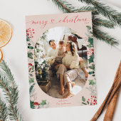 ハートエレガント書道パステルメリークリスマス シーズンカード