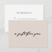 ハートエレガント美しいギフトベージュ証明書カード 招待状 (正面/裏面)