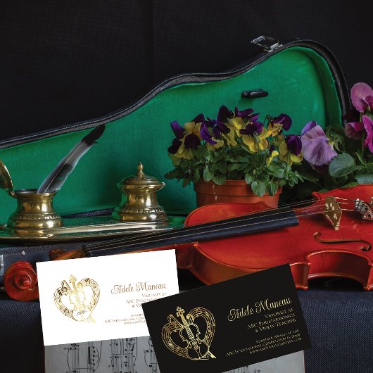 ハートエレガントQRコードバイオリン先生バイオリニスト 名刺