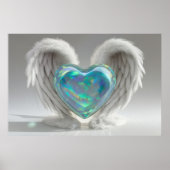 *~*~ハートエンジェルウィングスAP78ティール（緑がかった色）オパールポスター ポスター (正面)