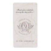 ハートエンボスエンブレムヴィンテージウェディングサンキュー ラベル (正面)