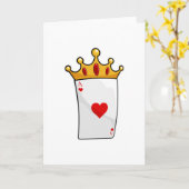 ハートエースウィズクイーンクラウン カード (黄色い花)