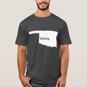 ハートオクラホマ帰属地域の州マップ Tシャツ