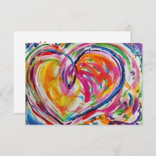 ハートオブジョイカスタムスモール招待状または招待状 招待状 (正面/裏面)