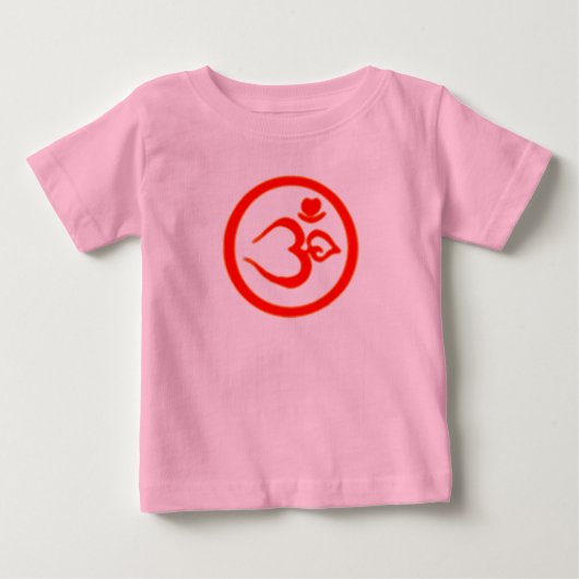 ハートオムサイン – ベビーヨガウェア ベビーTシャツ (正面)