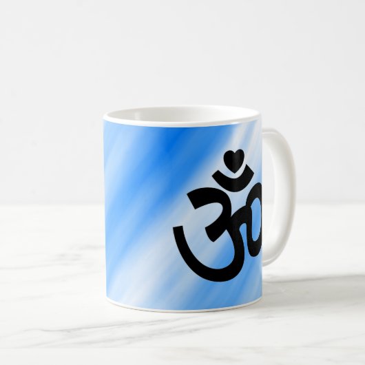 ハートオムサイン – ヨガ愛好家のためのマグカップ コーヒーマグカップ (正面右)