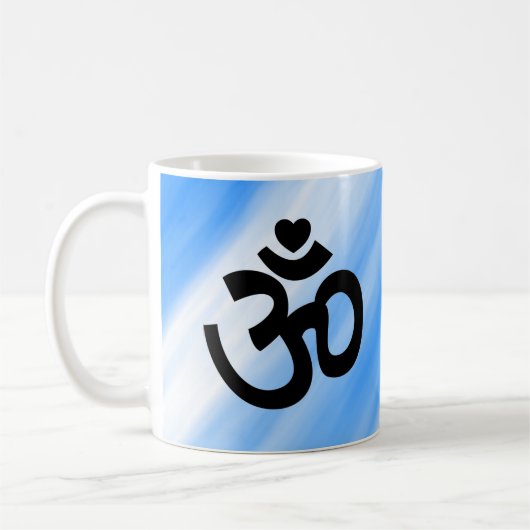 ハートオムサイン – ヨガ愛好家のためのマグカップ コーヒーマグカップ (左)