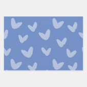 ハートオレンジブルーイエロースイートラブアーティザンおもしろい ラッピングペーパーシート (正面3)