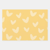 ハートオレンジブルーイエロースイートラブアーティザンおもしろい ラッピングペーパーシート (正面2)