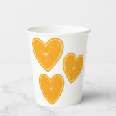 ハートオレンジ紙カップシトラスパーティー飲み物用品 紙コップ (裏面)