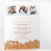 ハートオレンジ色のチューリップのインクの物語の結婚献身 三つ折りプログラム (内部最初)