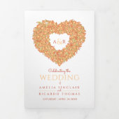 ハートオレンジ色のチューリップのインクの物語の結婚献身 三つ折りプログラム (カバー)