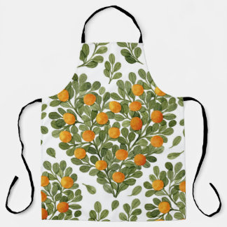 ハートオレンジ：緑の枝が大好き。 エプロン
