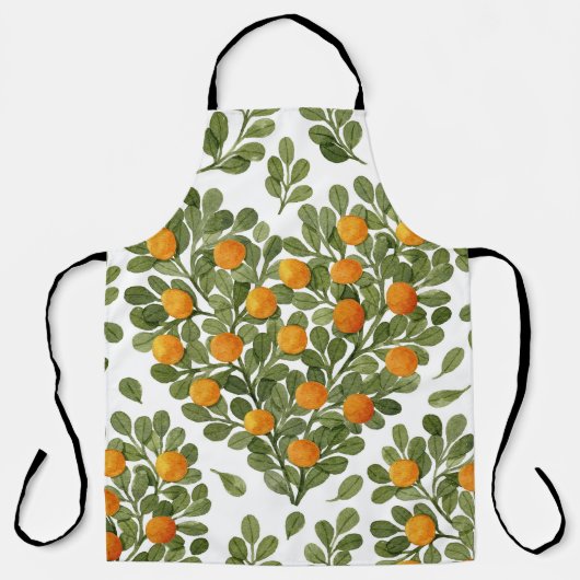 ハートオレンジ：緑の枝が大好き。 エプロン (正面)
