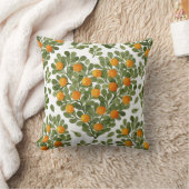 ハートオレンジ：緑の枝が大好き。 クッション (ブランケット)