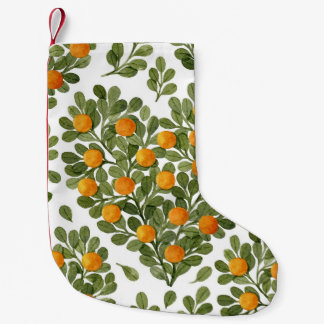 ハートオレンジ：緑の枝が大好き。 スモールクリスマスストッキング