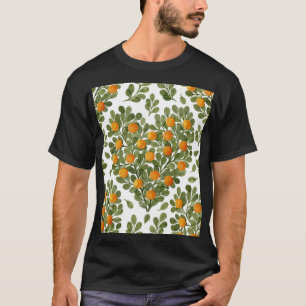 ハートオレンジ:緑の枝が大好き。 Tシャツ