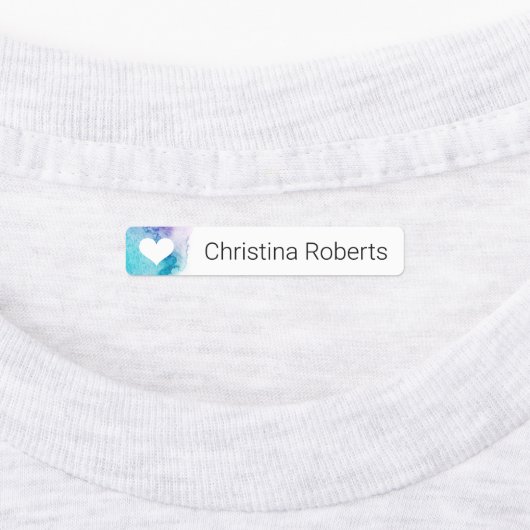 ハートオンウォーター色名前をカスタムするファブリック衣類 ラベル (貼付)