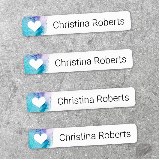 ハートオンウォーター色名前をカスタムするファブリック衣類 ラベル