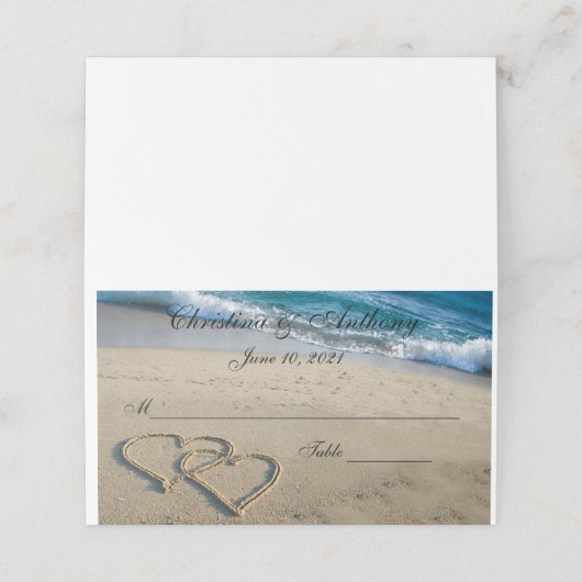 ハートオンザショアウェディングレセプション座席表 プレイスカード (外部開封)
