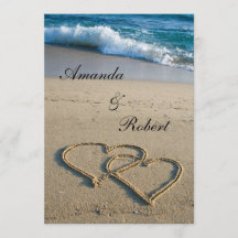 ハートオンショアビーチ結婚式招待状