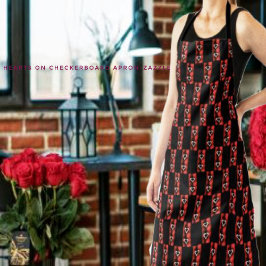 ハートオンチェッカーボード エプロン