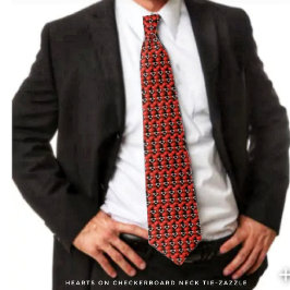 ハートオンチェッカーボード ネクタイ