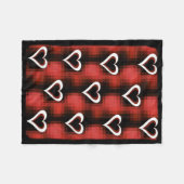 ハートオンチェッカーボード フリースブランケット (正面(横))