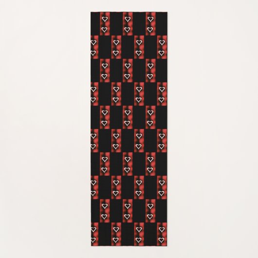 ハートオンチェッカーボード ヨガマット (正面)