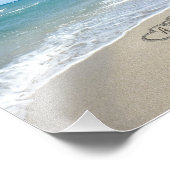 ハートオンビーチネームパーソナライズされたハネムーン フォトプリント            (角)