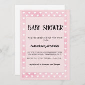 ハートオンピンクベビーシャワー招待状 招待状 (正面/裏面)