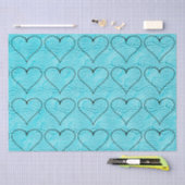 ハートオンブルーケーブルニットティッシュペーパー 薄葉紙 (クラフト)