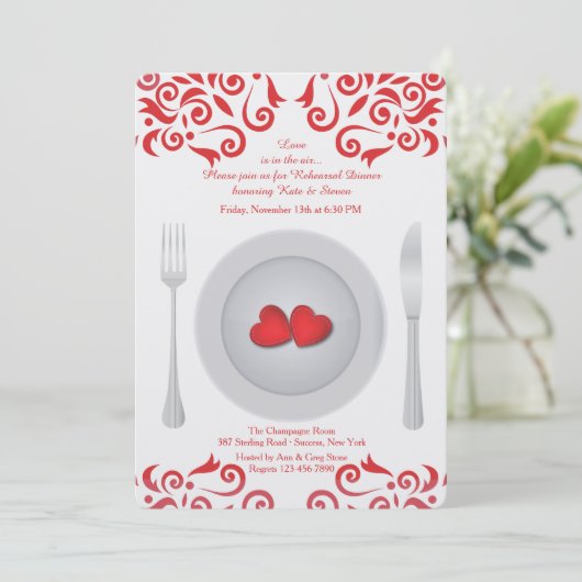 ハートオンプレートリハーサルディナー招待状 招待状 (スタンド正面)