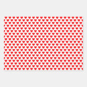 ハートオン赤と白 ラッピングペーパーシート (正面3)