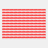 ハートオン赤と白 ラッピングペーパーシート (正面2)