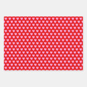 ハートオン赤と白 ラッピングペーパーシート (正面)