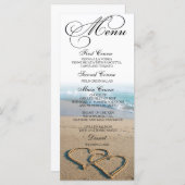 ハートオン・ショアビーチ結婚式ディナーメニューカード メニュー (正面/裏面)