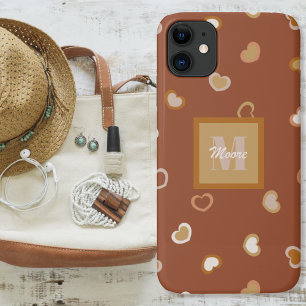 ハートオンBrown in 素朴 Earthones iPhone 11 ケース